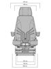 Grammer Actimo XXM Seat - Front Dimensions