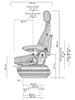 Grammer Actimo XXM Seat - Side Dimensions