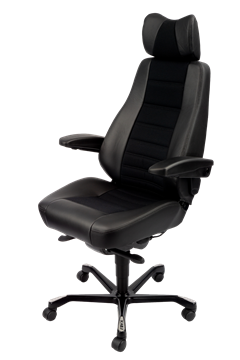 KAB Controller Office Chair - Black Leather & Xtreme Havana