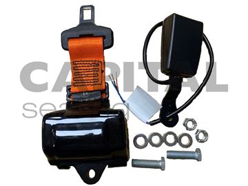 Retractable Lap Belt W/Switch - Orange Webbing