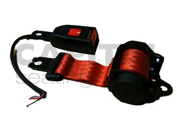 SECURON Retractable Lap Belt W/Switch LH Retractor - Orange Webbing