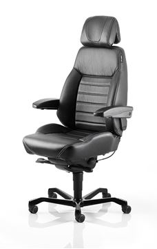 KAB Executive Whiteline - Black Leather Picture of KAB Executive Office Chair - Whiteline